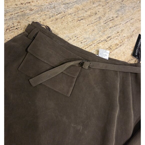 Lot Kasper Women Sz 12 100% Silk Green Skirt Pouch & Norton Floral Blouse Brown - Picture 7 of 16